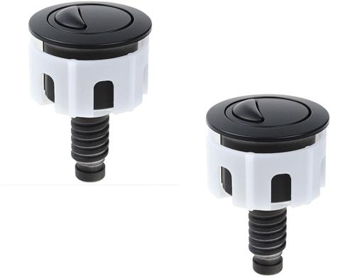 REFTTENW 2 Stuks Wc-Knop, Knop voor Wc-Spoelbak, Universeel, Rond, Afvoer van het Toilet, Knop voor Watertank, Voor Toilet, Badkamer Thuis - Zwart