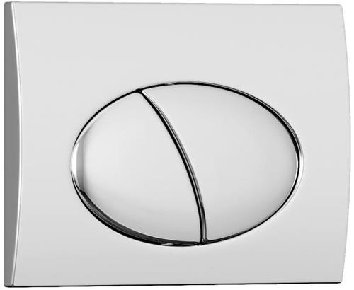 Vente-unique Bedieningsplaat voor wc met dubbele knop - Chroom - CERASUS L 21.2 cm x H 14.2 cm x D 1.6 cm