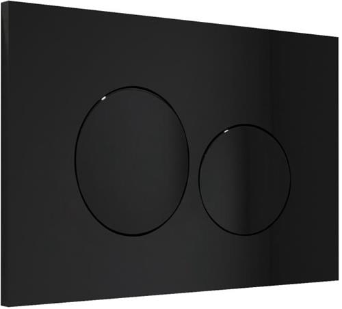 Vente-unique Bedieningsplaat voor wc met dubbele knop - Zwart - OPULUS L 1 cm x H 13.8 cm x D 21 cm