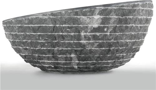 Teakea - Zwart Marmeren Waskom - Oblique | 40x21/15