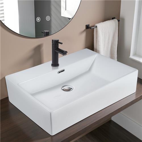 NETTLIFE Wastafel - 51 × 42 × 15cm - wasbak voor badkamer en toilet - Keramiek - spoelbak - waskom - met overloop - Badkamerwastafel - Modern kraangat Handspoelbak - voor gastentoilet - Wit