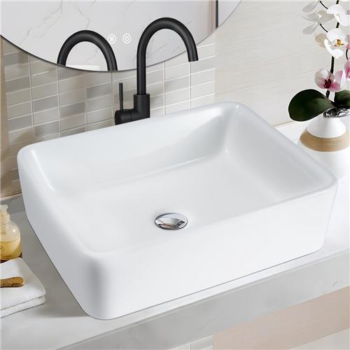 NETTLIFE Wastafel - rechthoekig - 40 × 30 × 13cm - wasbak voor badkamer en toilet - Keramiek - Muurbevestiging - Wit wastafel - Badkamerwastafel - voor gastentoilet