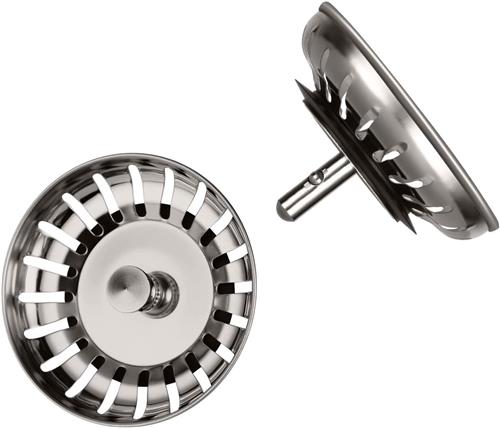 SNQ Zeef - 2 stuks - 80 mm - Gootsteenstopper - Anti-verstoppingszeef - Afvoerzeef - Afvoerstopper met mandje - Voor gootsteen, keuken, lege gootsteen, zeefkorfklep