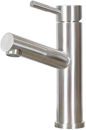 NETTLIFE Wastafelkraan - Badkamerkraan - chroom - Uittrekbare uitloop - RVS - koud en warm water - voor badkamer | keuken | tuin - H 20.5cm