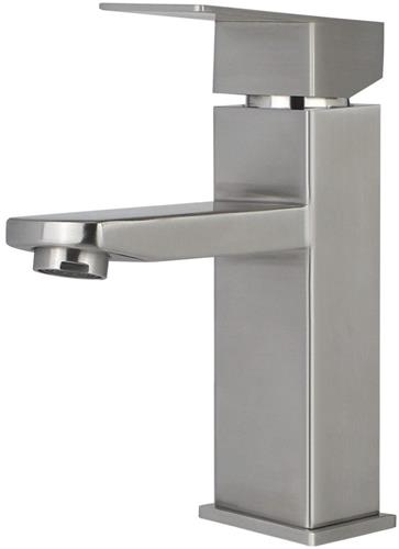 NETTLIFE Wastafelkraan - RVS - warm en koud water - Waterbesparend - Kraan Wastafel - Chroom - kraan badkamer - H 17.3cm - voor badkamer | tuin | keuken