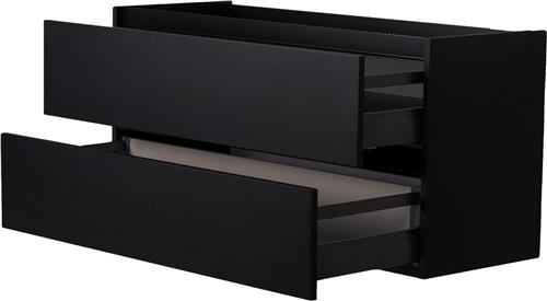 Onderkast Wiesbaden Marmaris 2 Laden En 1 Uitsparing 120 cm Exclusief Topblad Mat Zwart