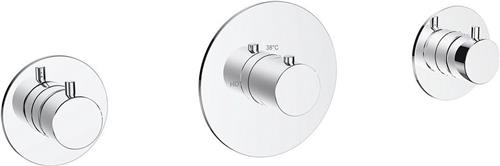 Wiesbaden Dreams afbouwdeel thermostatische douchekraan met 2 stopkranen chroom