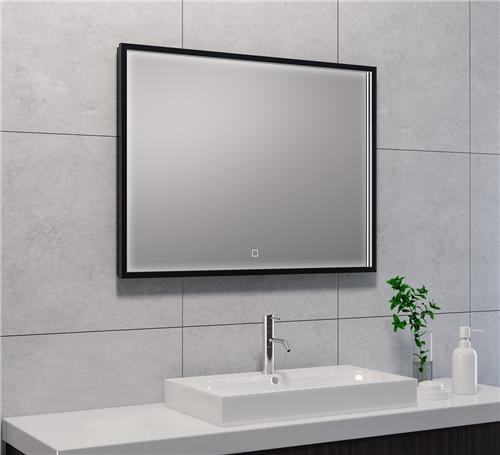 Badkamerspiegel Wiesbaden 80x60cm Geintegreerde LED Verlichting Verwarming Anti Condens Lichtschakelaar Dimbaar