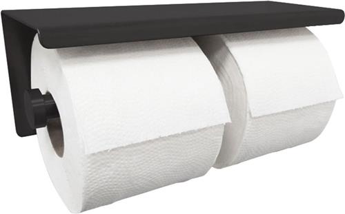 Wiesbaden Brush Dubbele Toiletrolhouder - Mat Zwart