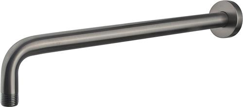 Gebogen Douche-Arm Rond Muur. 45 cm. - Gunmetal