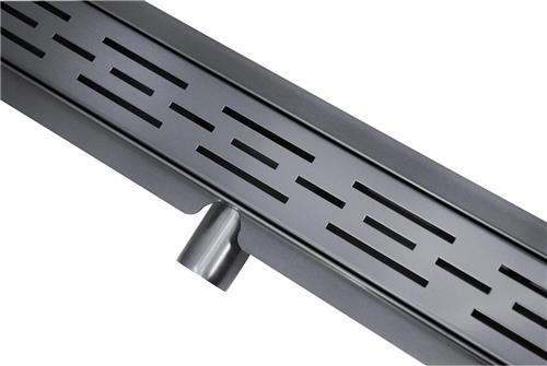 Wiesbaden 3e Generatie Douchegoot 100x7cm 40mm Met RVS Sifon En Filter RVS Gunmetal