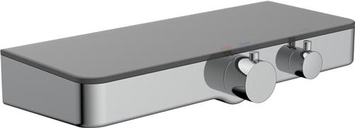 SCHÜTTE Ocean Thermostatische Douchekraan met glazen Planchet - 150 mm Hartafstand - Chroom & Antraciet