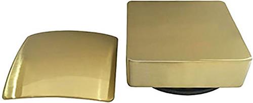 Wiesbaden Gemma 2.0 Knop/Plug Badoverloopcombinatie met Vulfunctie Vierkant - Goud Look - Geborsteld Messing