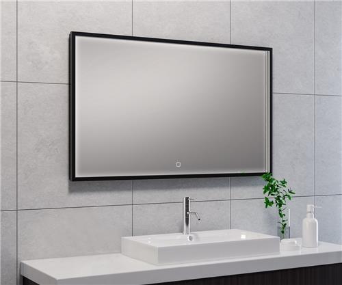 Badkamerspiegel Wiesbaden 100x60cm Geintegreerde LED Verlichting Verwarming Anti Condens Lichtschakelaar Dimbaar