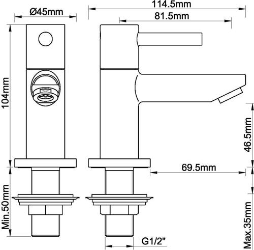 Sanifun Amado toiletkraan 1/2'' geborsteld brons koper