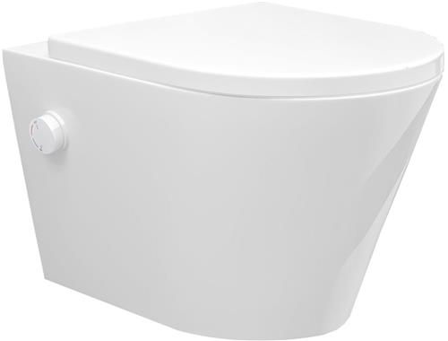Sanifun rimless hangtoilet Rumba met warm - koud water bidet-functie glans wit 520