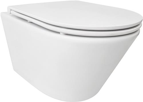 Wiesbaden Vesta Rimless Wandcloset Tornado Flush Mat Wit Met Flatline Toiletzitting Softclose En Quick Release Mat Wit