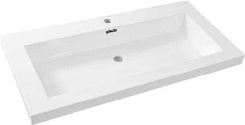 Wiesbaden Vision Wastafel - Kunstmarmer - 1 kraangat - 100 x 47 cm - Wit