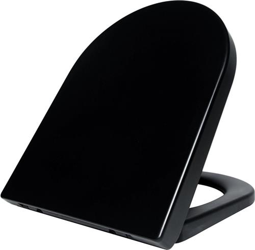 Toiletzitting Wiesbaden Vesta Soft Close tbv Wandcloset 52 cm Mat Zwart
