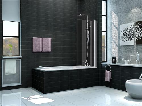 Wiesbaden Badwand - muurprofiel 80x150cm - 6mm - helder glas