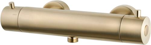 Wiesbaden Caral Cool Touch Thermostatische Douchemengkraan 15 cm. - Goud Look - Geborsteld Messing