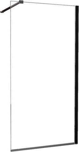 Wiesbaden Safety inloopdouche 90x200cm met 10mm helder NANO coating glas zwart profiel