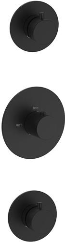Wiesbaden Dreams Afbouwdeel - Thermostatisch - Met 2 Stopkranen - Mat Zwart
