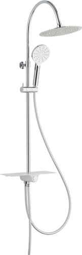 SCHÜTTE Aquastar Douchesysteem - Regendouche - Geïntegreerd Planchet met Push-Button Omsteller - Chroom & Wit