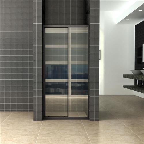 Sanifun Skyline schuifbare nisdeur 1000x2000 mat-zwart 8mm NANO