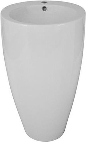Wiesbaden Noa wastafel vrijstaand porselein zonder sifon met overloop 50x50x83cm wit