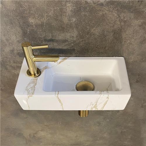 Wiesbaden Mini-Rhea Fonteinset One Pack Links 36x18x9cm Carrara Marmerlook Glans wit