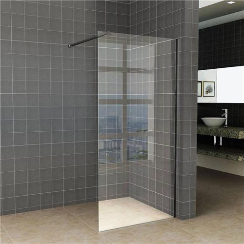 Wiesbaden Slim - Inloopdouche / Douchewand - 140x200 - Helder Glas - Antikalk - 8mm Veiligheidsglas - Excl. Stabilisatiestang en Profielset