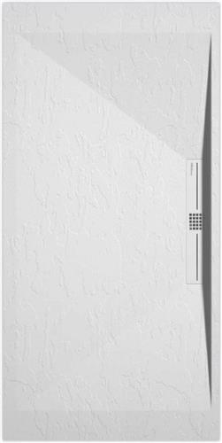 Sanifun douchebak Stone Side White Slate 900 x 800 P