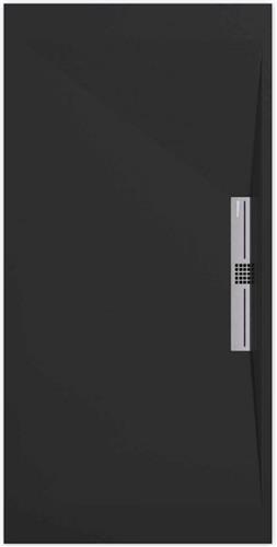 Sanifun douchebak Stone Side Black Smooth 900 x 800 S