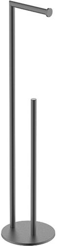 Sanifun vrijstaande toiletrolhouder met reserverolhouder Jessie Gunmetal 710