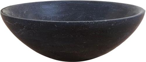 Wiesbaden B-stone hardstenen opzetwastafel rond 32cm zwart