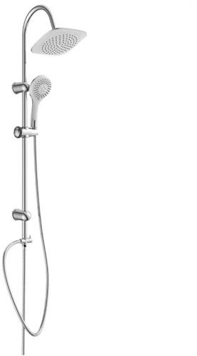 Schütte TENERIFFA Hoofddoucheset  Regendouche 200x200 mm met Handdouche 5 standen  Chroom/Wit  Inclusief doucheslangen
