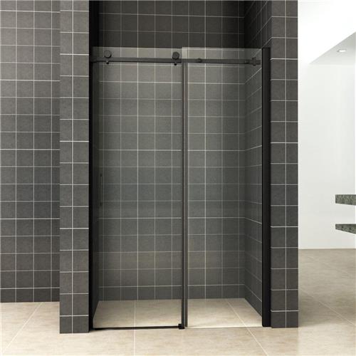 Sanifun schuifbare nisdeur 2-d. mat-zwart 1200x2000 chr.8mm NANO