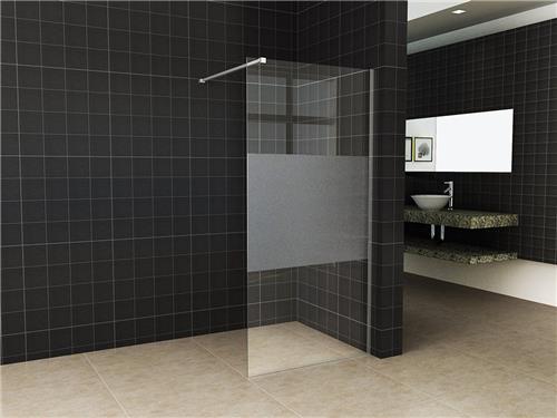 Wiesbaden Slim - Inloopdouche / Douchewand - 80x200 - Helder / Mat Glas - Antikalk - 8mm Veiligheidsglas - Excl. Stabilisatiestang en Profielset