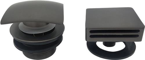 Knop/plug Badoverloop Wiesbaden Inclusief Badvulfunctie Vierkant Gunmetal