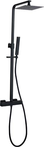 Rombo-Eco Twenty douche-opbouwset + thermostaatkraan mat-zwart