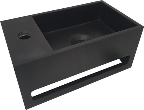 Wiesbaden Julia fontein Solid Surface 35 x 20 x 16 cm mat zwart links