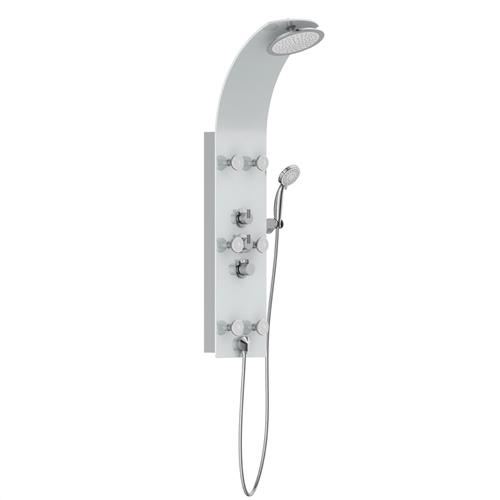 SCHÜTTE Lanzarote Douchepaneel - Met Thermostatische Douchekraan - 6 Massage Sproeiers - Glas - Wit