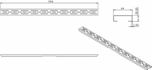 Wiesbaden Drain Rooster 100 cm. - Mat Zwart