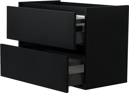 Onderkast Wiesbaden Marmaris 2 Laden 60 cm Exclusief Topblad Mat Zwart