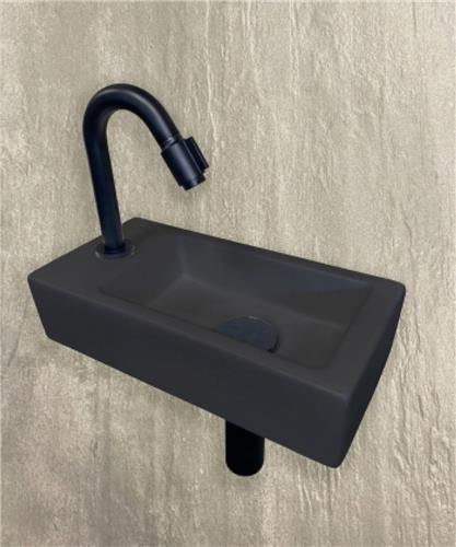 Wiesbaden One Pack Mini-Rhea fonteinset 36x18x9cm Quartz links Mat Zwart