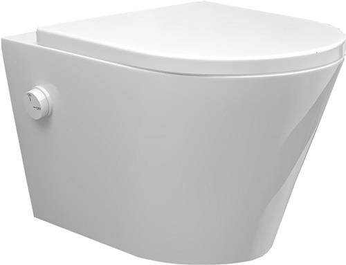 Sanifun rimless hangtoilet Rumba glans wit met koud water bidet-functie glans wit 520