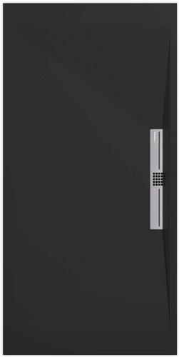 Sanifun douchebak Stone Side Black Smooth 1600 x 800 S
