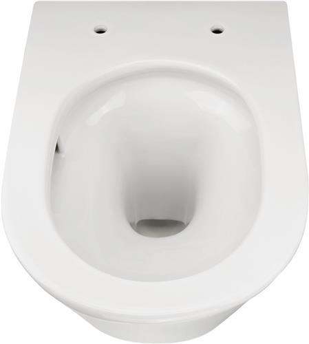 Wiesbaden Vesta Rimless Wandcloset Tornado Flush Glans Wit Met Shade Slim Toiletzitting Softclose Glans Wit