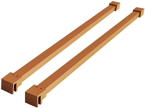 Set Slim stabilisatiestangen messing tbv vrijstaande inloopdouche